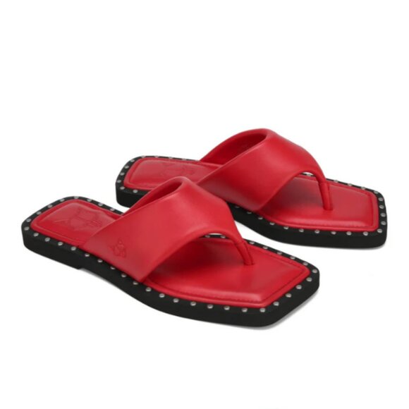 Naked Wolfe DANNI DARK RED LEATHER Sandal Size 38 - Picture 1 of 5